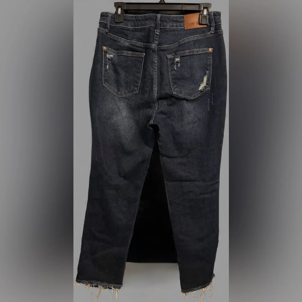 Judy Blue- Full Size High Waist Rigid Magic Heavy Destroy Straight Jeans- 7/28 - Picture 3 of 7